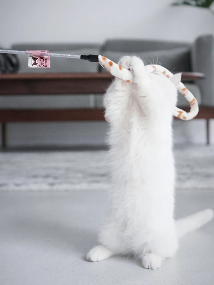 Plush Cat Toy Stick With Bell