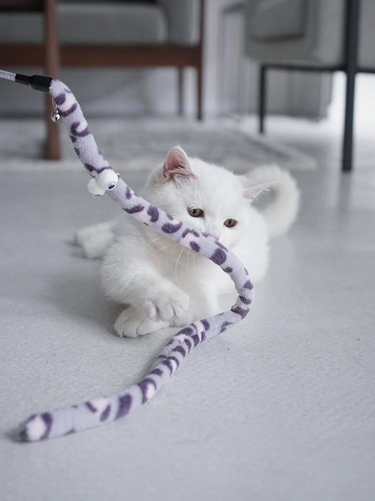 Plush Cat Toy Stick With Bell