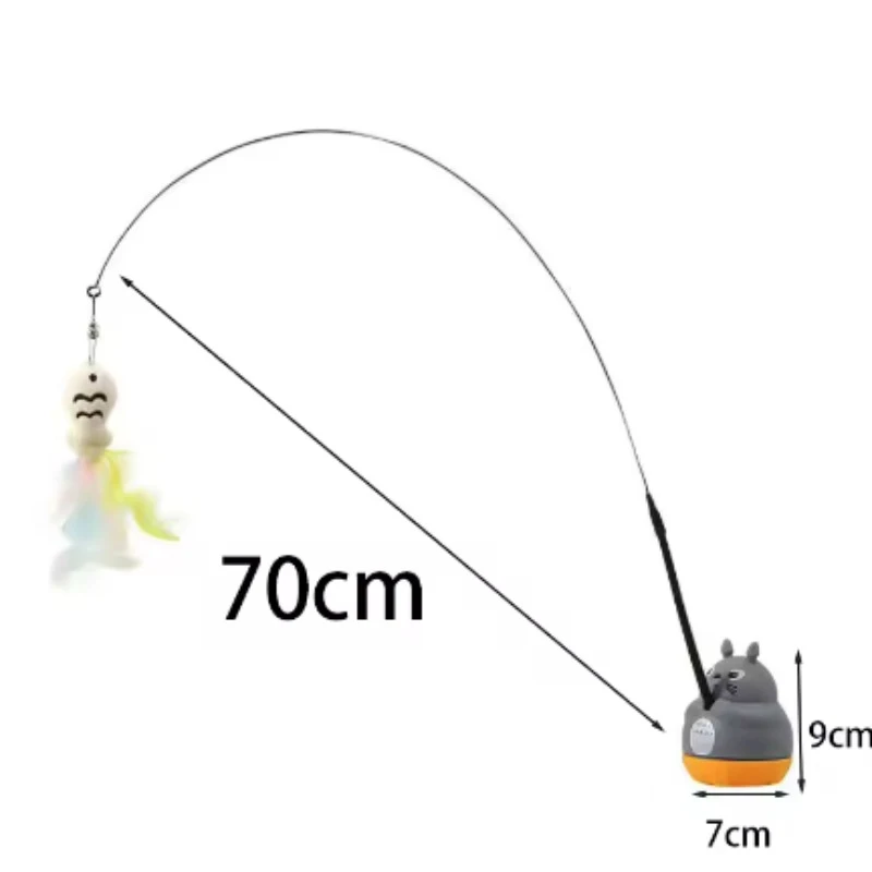 Steel Wire Long Pole Rotating Cat Teasing Stick