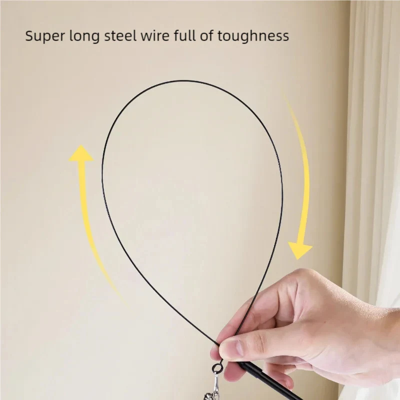 Steel Wire Long Pole Rotating Cat Teasing Stick